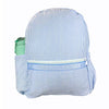 Baby Blue Seersucker Medium Backpack with Pockets