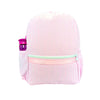 Pink Seersucker Medium Backpack with Pockets