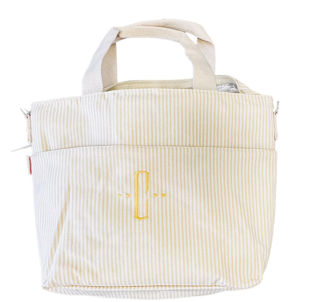 Stripes Cooler Tote - Pale Yellow