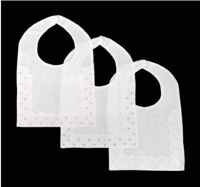 Dotted Swiss Square Baby Bib - Blue