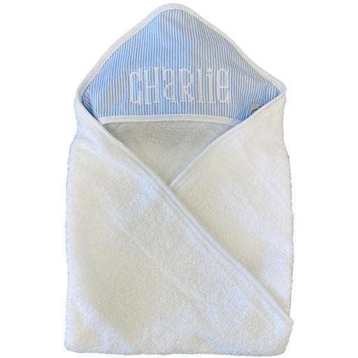 Seersucker Hooded Towel - Blue