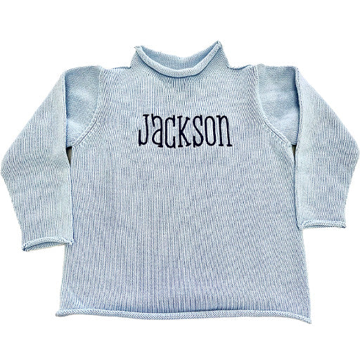 Jersey Rollneck Sweater, Blue
