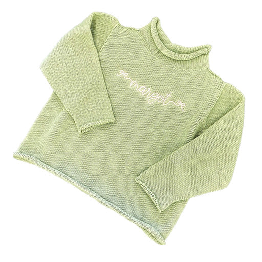 Jersey Rollneck Sweater, Sage – Monograms on 4th