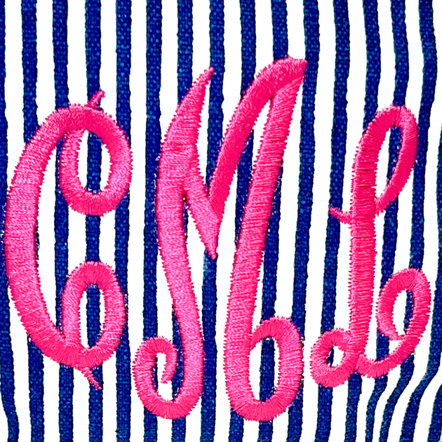 Stripes Circle Case - Navy – Monograms on 4th